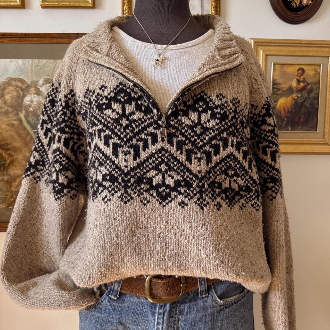 90s tweed cabin knit sweater (XL)