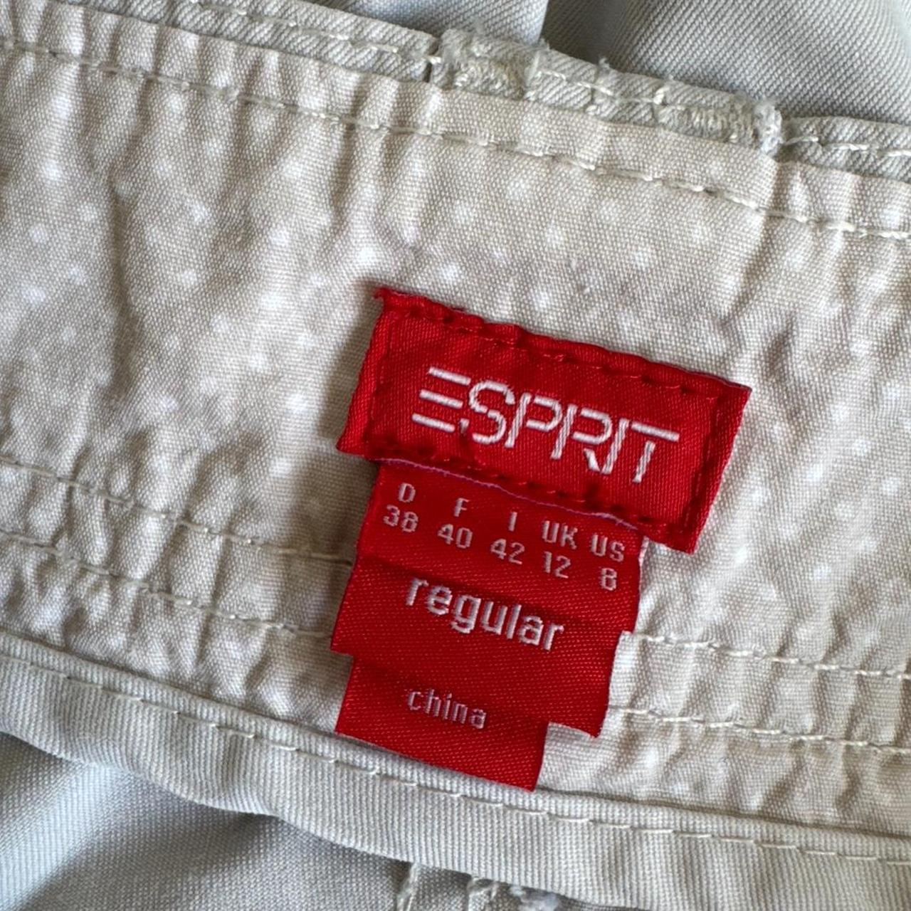 Cream wide leg cargo pants (M)