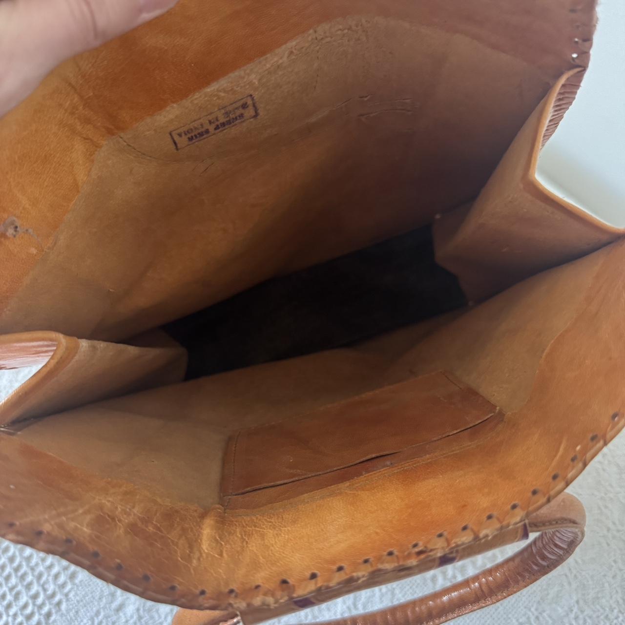 Tan leather butterfly bag