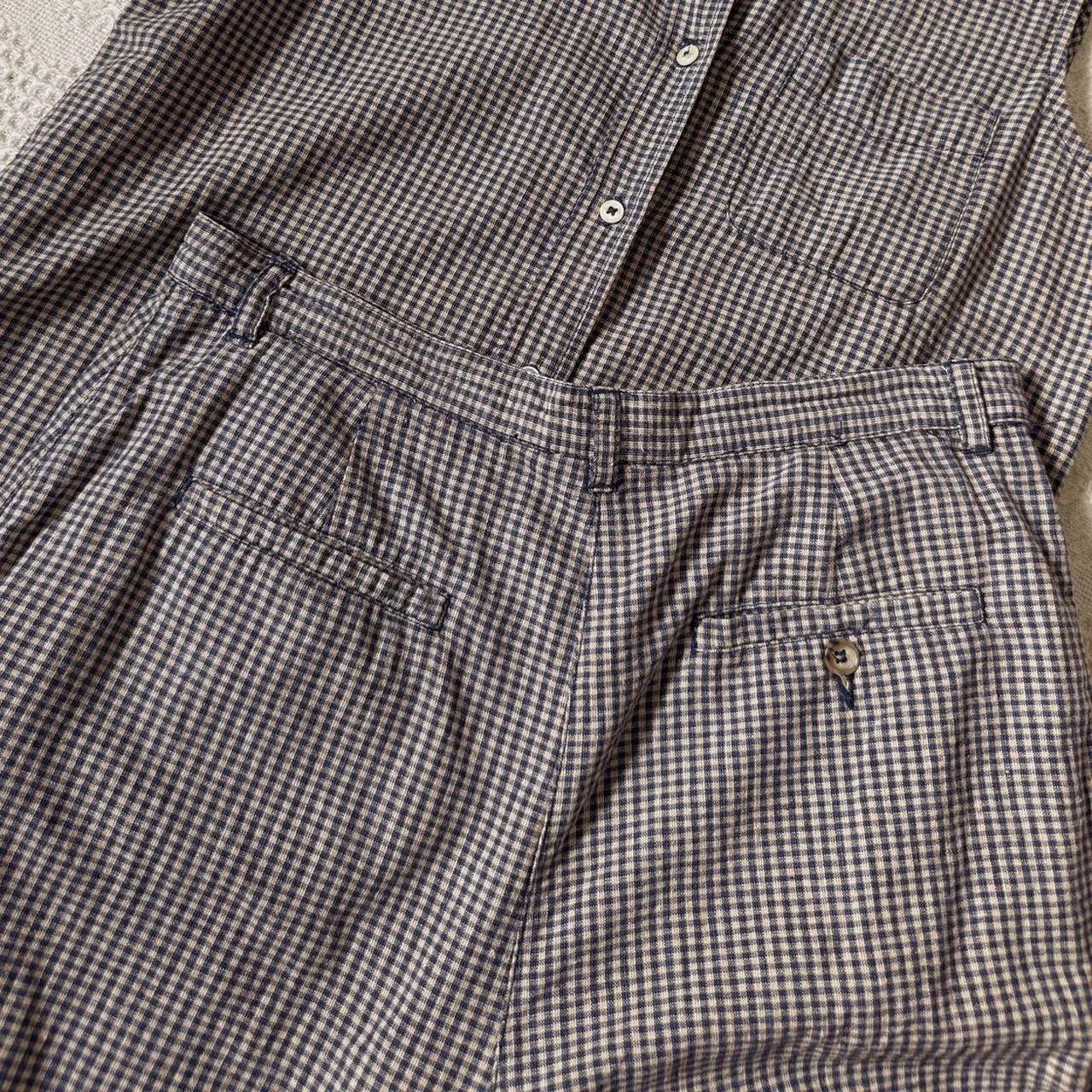 Gingham linen set (L)