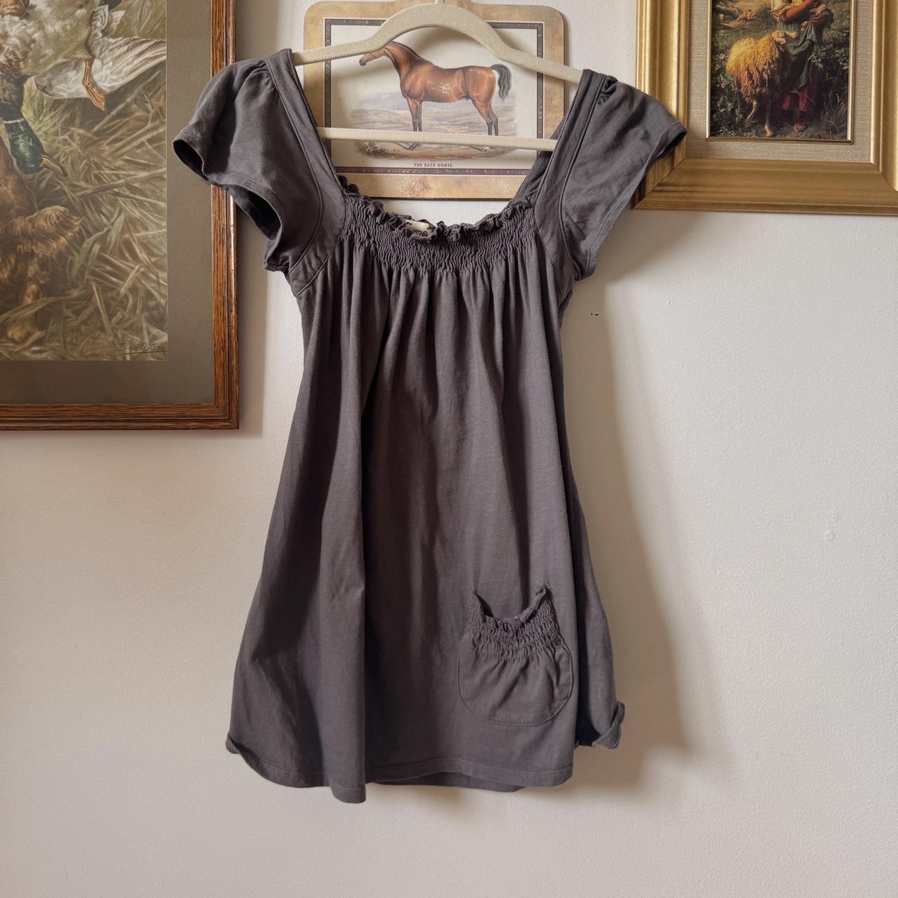 Y2K grey babydoll top (M)