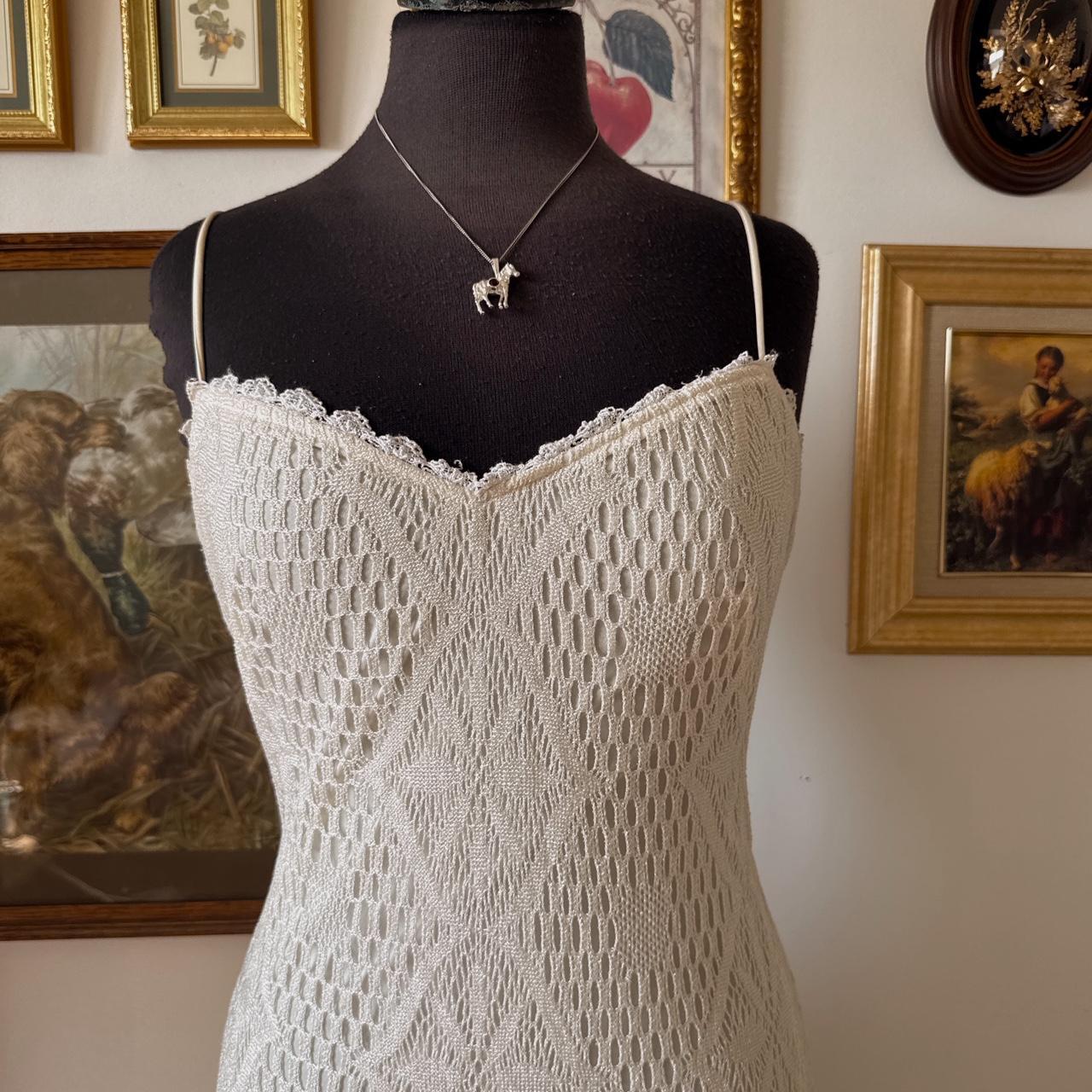 Dreamy cream crochet flora maxi dress (S)