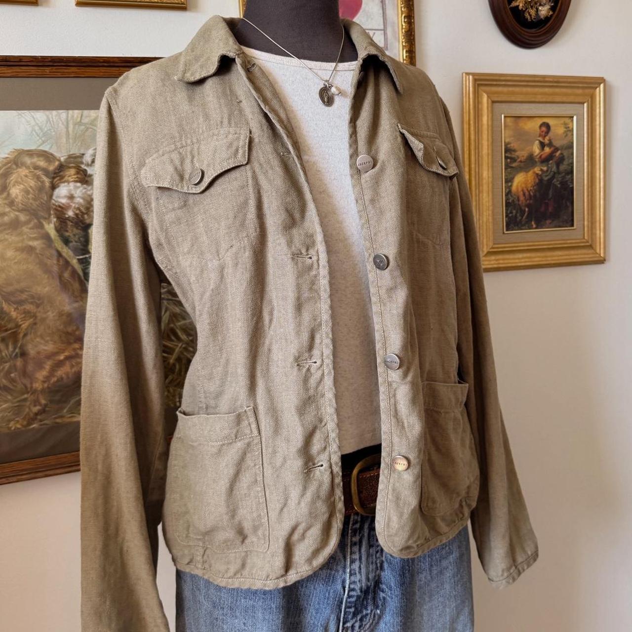 Linen boho khaki jacket (M)
