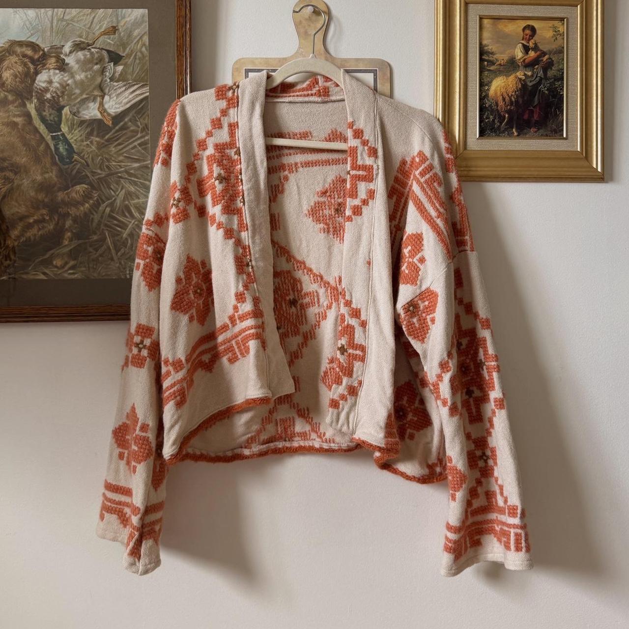 Boho western wool jacket (L)