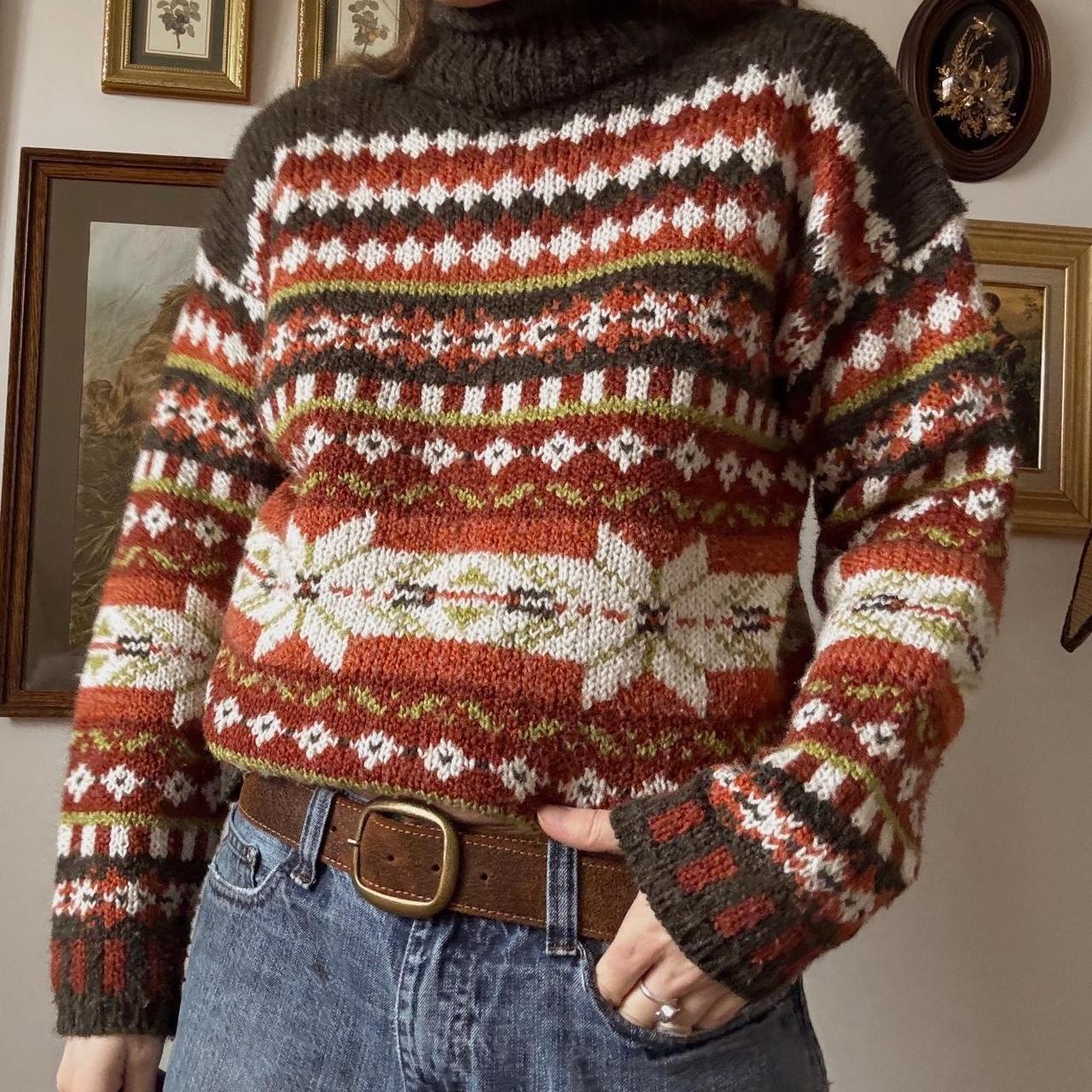Cozy fireside winter knit sweater (M)