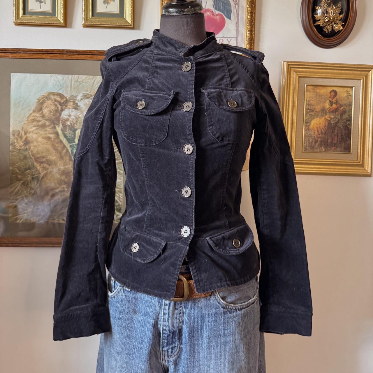 Y2K navy utility jacket (S)