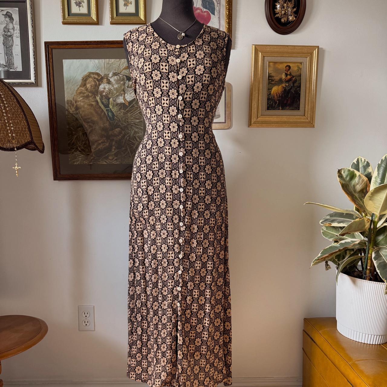 90s boho cafe maxi dress (M)