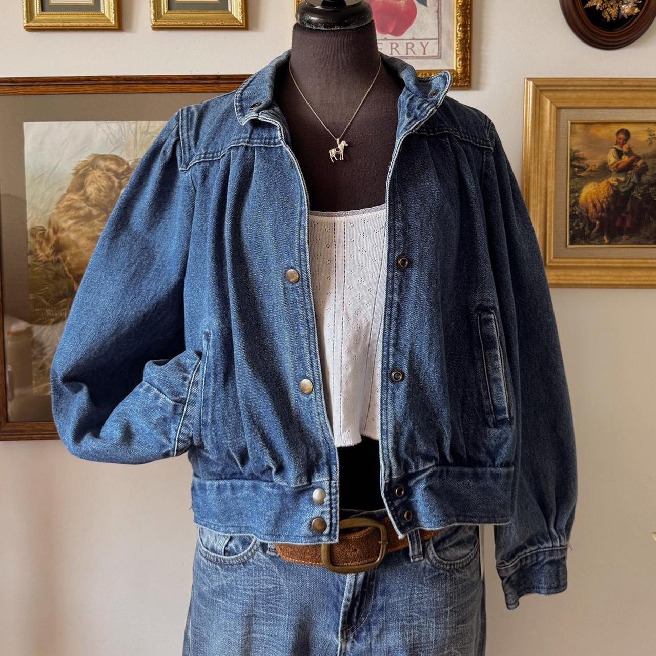 Vintage denim bomber jacket (M)