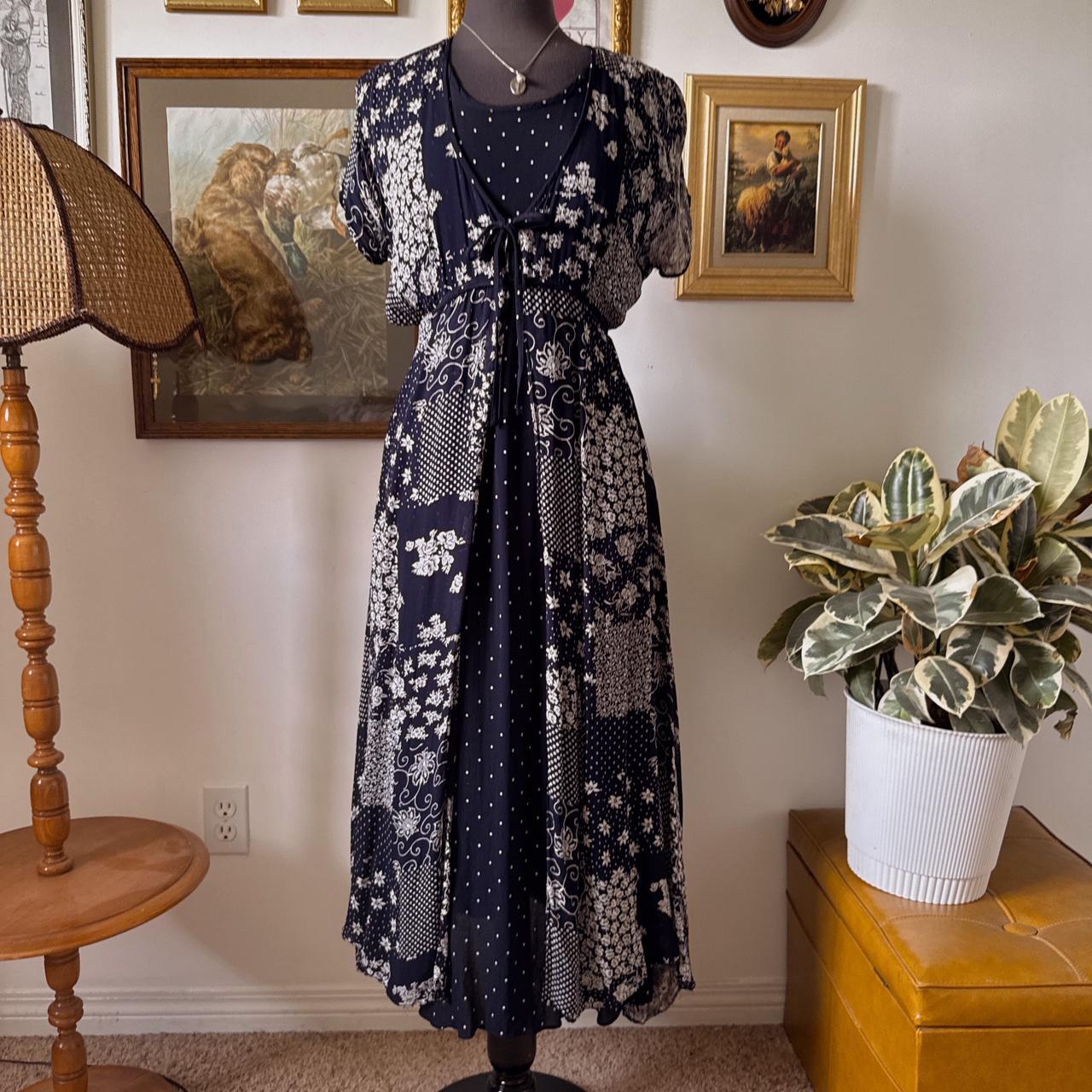 90s patchwork maxi dress (L)