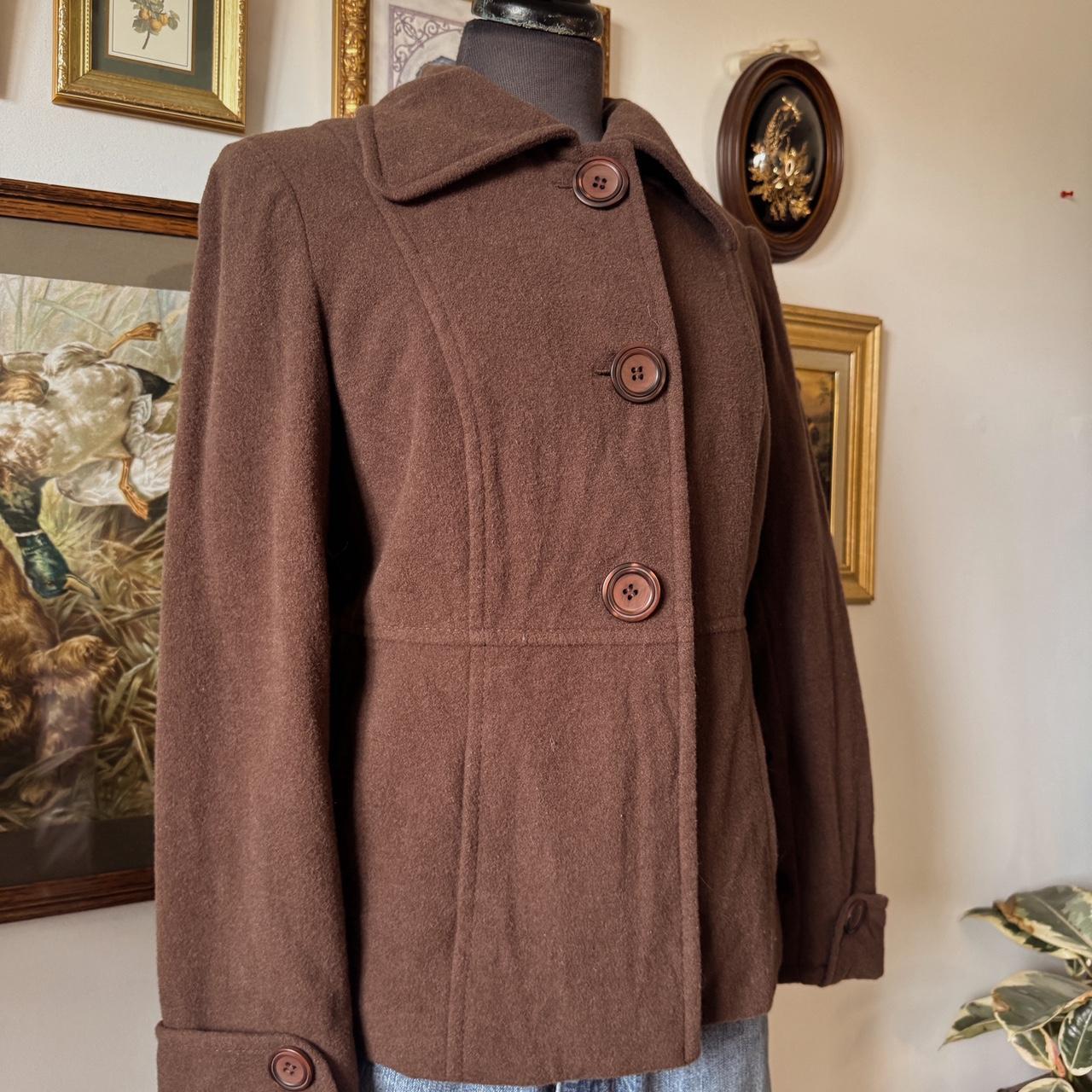 Brown wool pea coat (M)