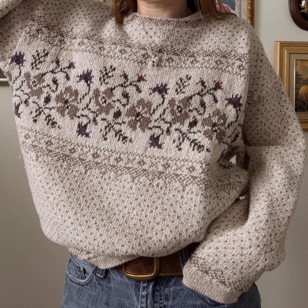 Whimsical floral knit jumper (XL)