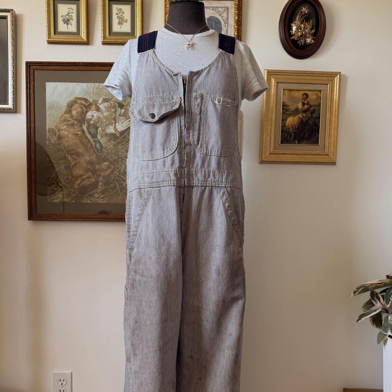 70s hickory striped overalls (M)