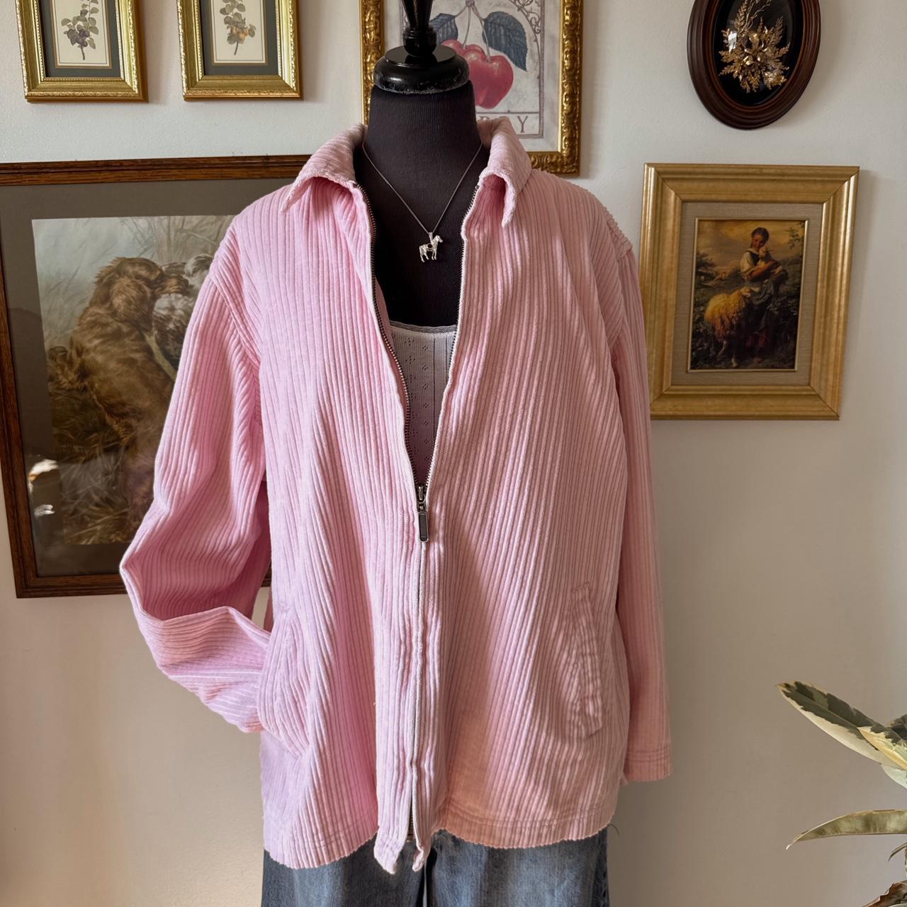 Pink corduroy zip-up jacket (XL)