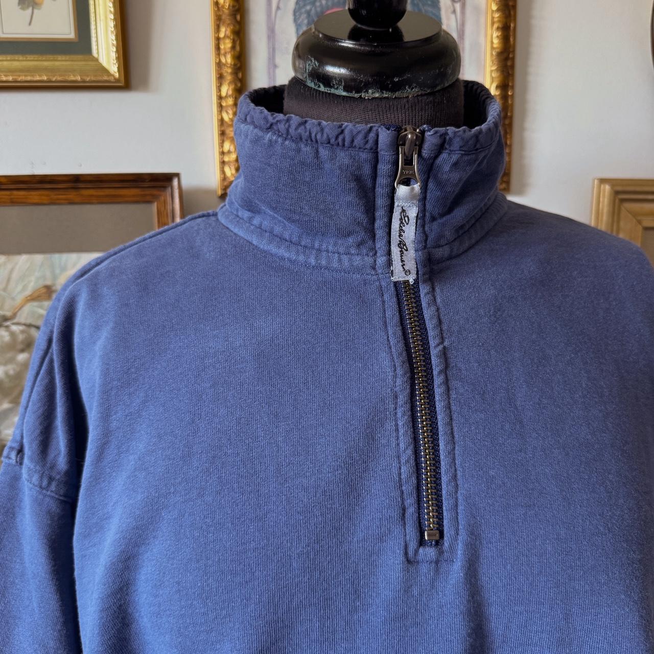 Navy blue slouchy quarter zip sweater (L)