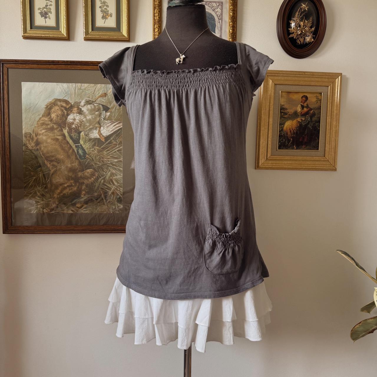Y2K grey babydoll top (M)