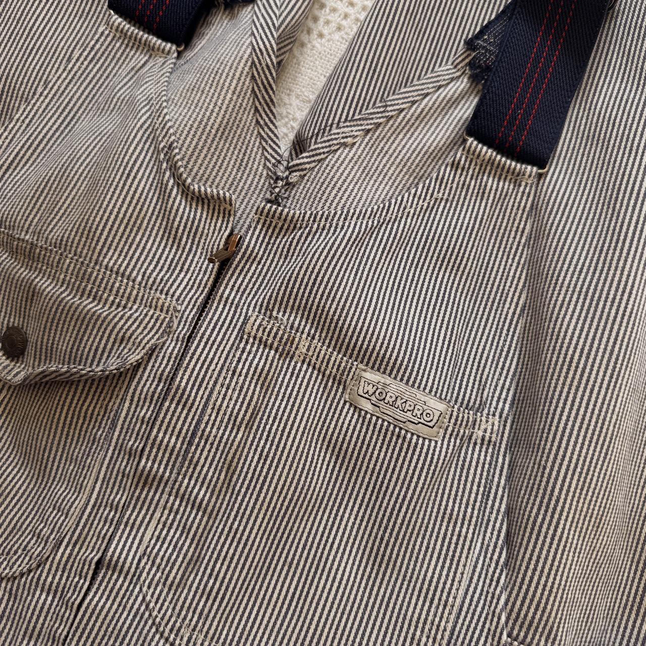 70s hickory striped overalls (M)