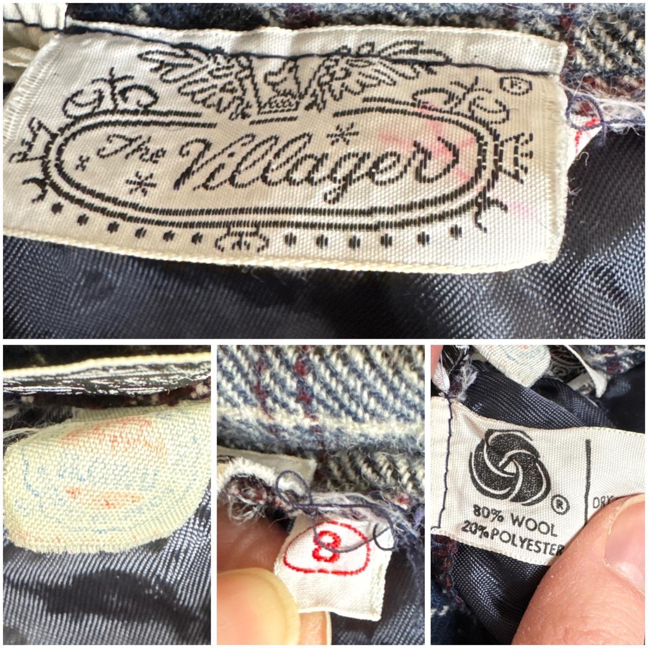 Vintage wool plaid midi skirt (XS)