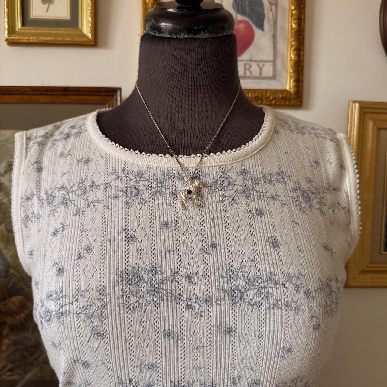 Cream pointelle tank top (L)