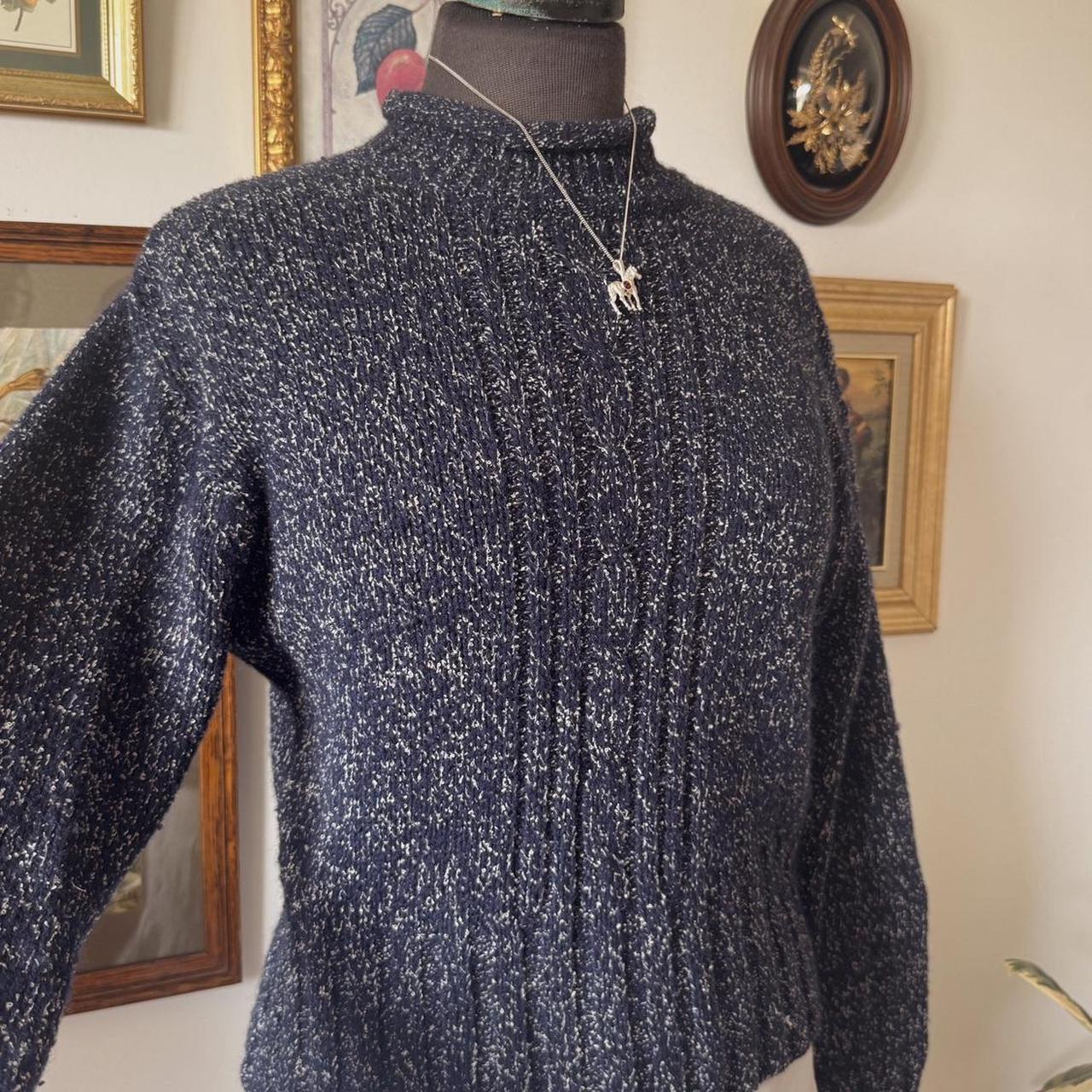 Navy roll neck knitted sweater (S)