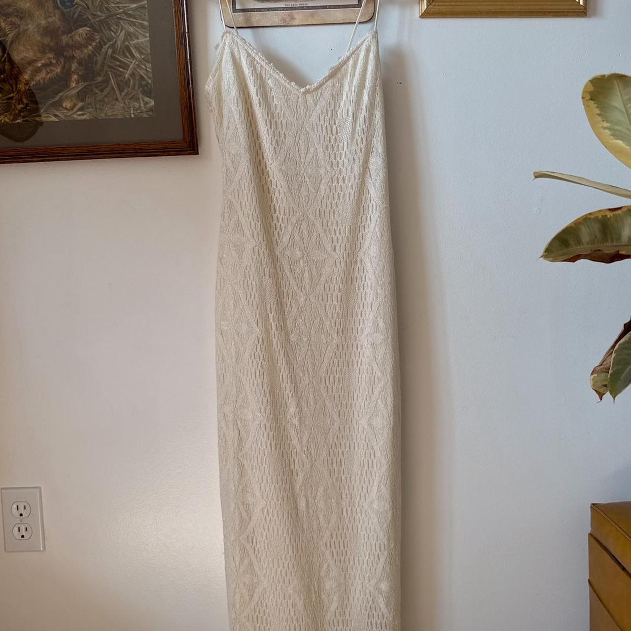 Dreamy cream crochet flora maxi dress (S)