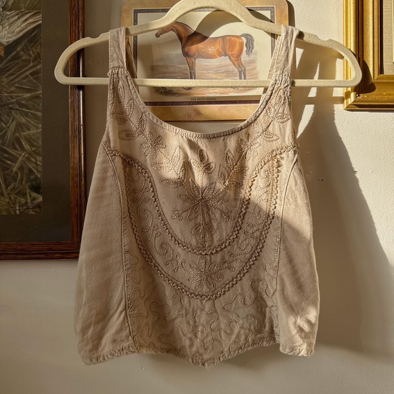 Fairy embroidery vintage tank top (S)