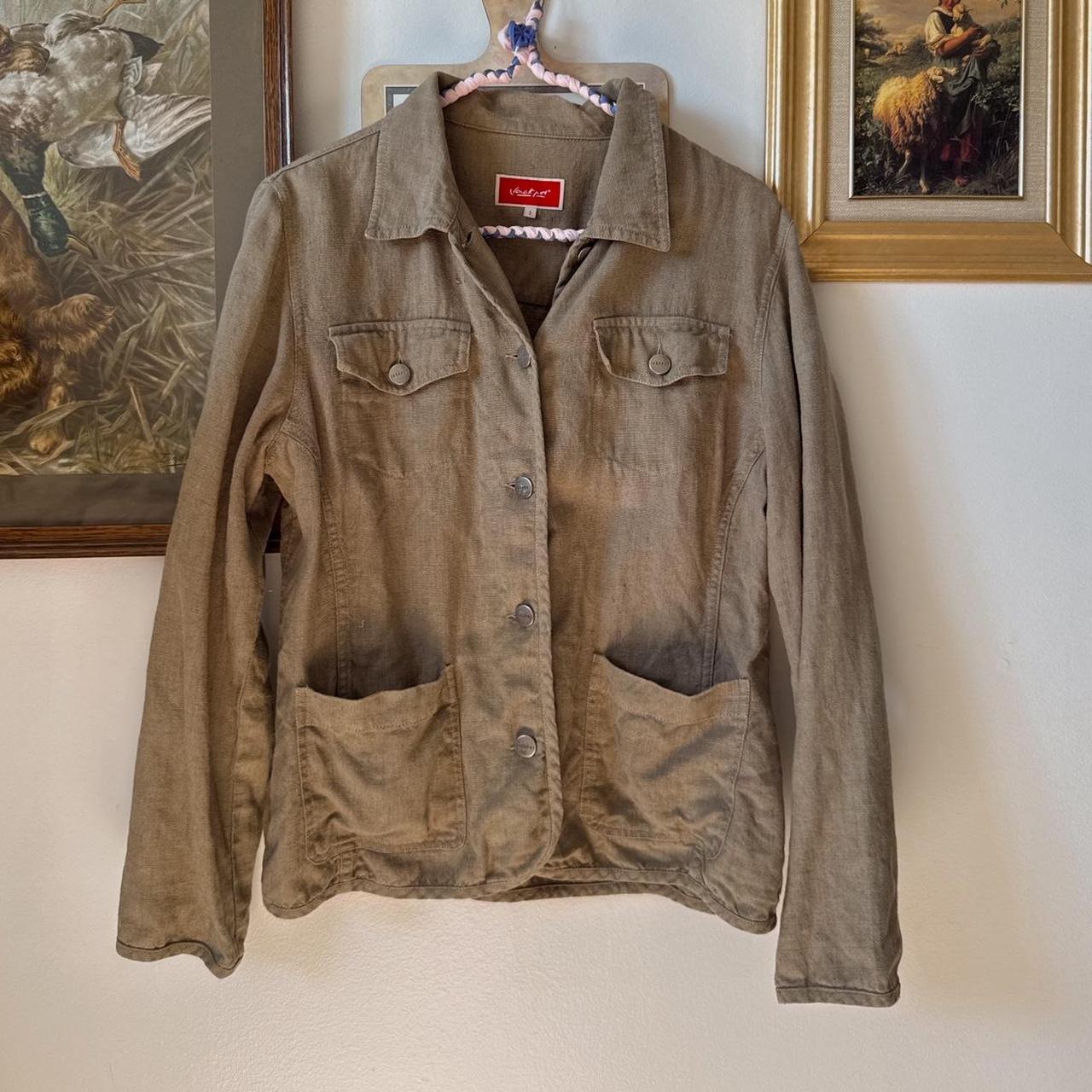 Linen boho khaki jacket (M)