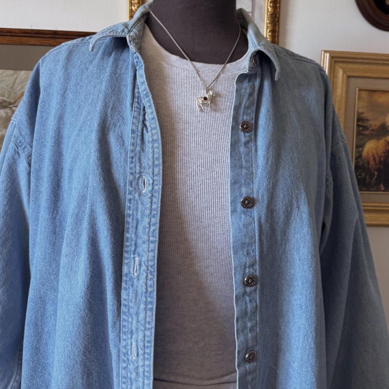 Oversized blue denim button up (L)