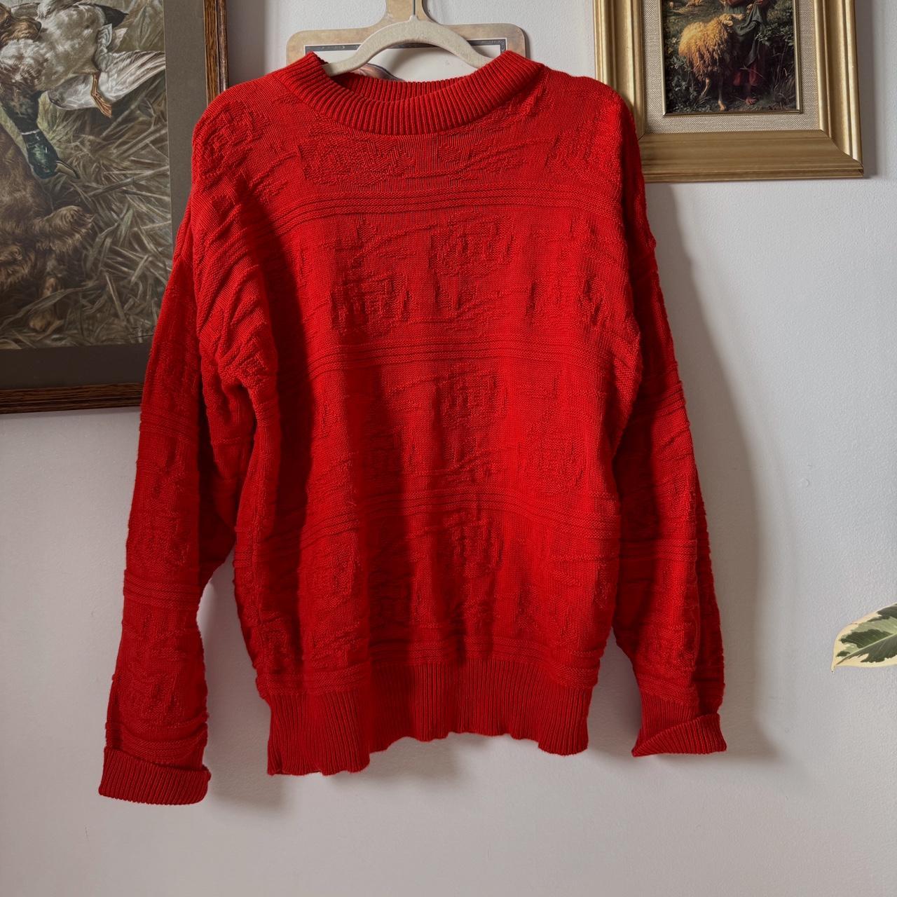 Vintage bright orange knit jumper (L)