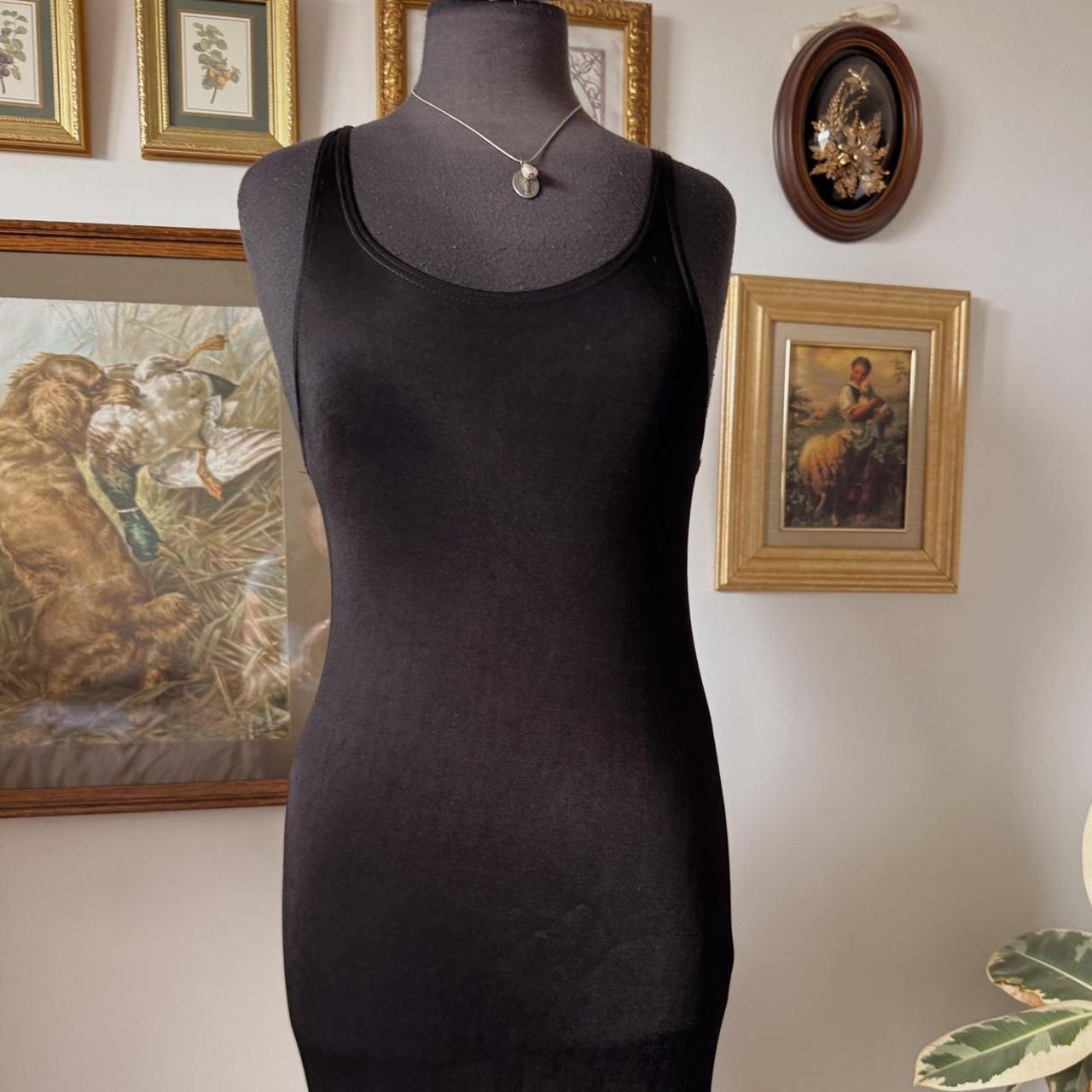Black slinky maxi dress (M)