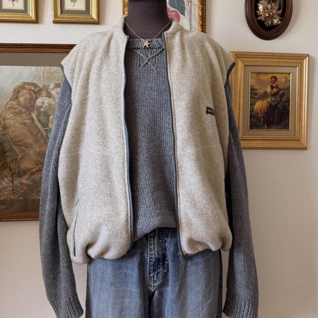 90s cream fleece vest (L)