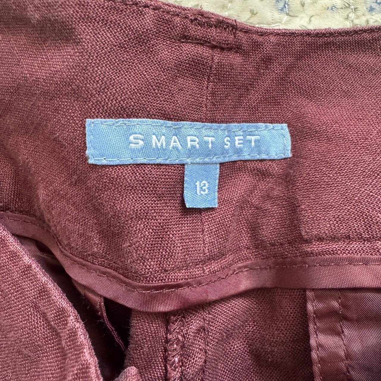 Burgundy linen wide leg pants (M/L)
