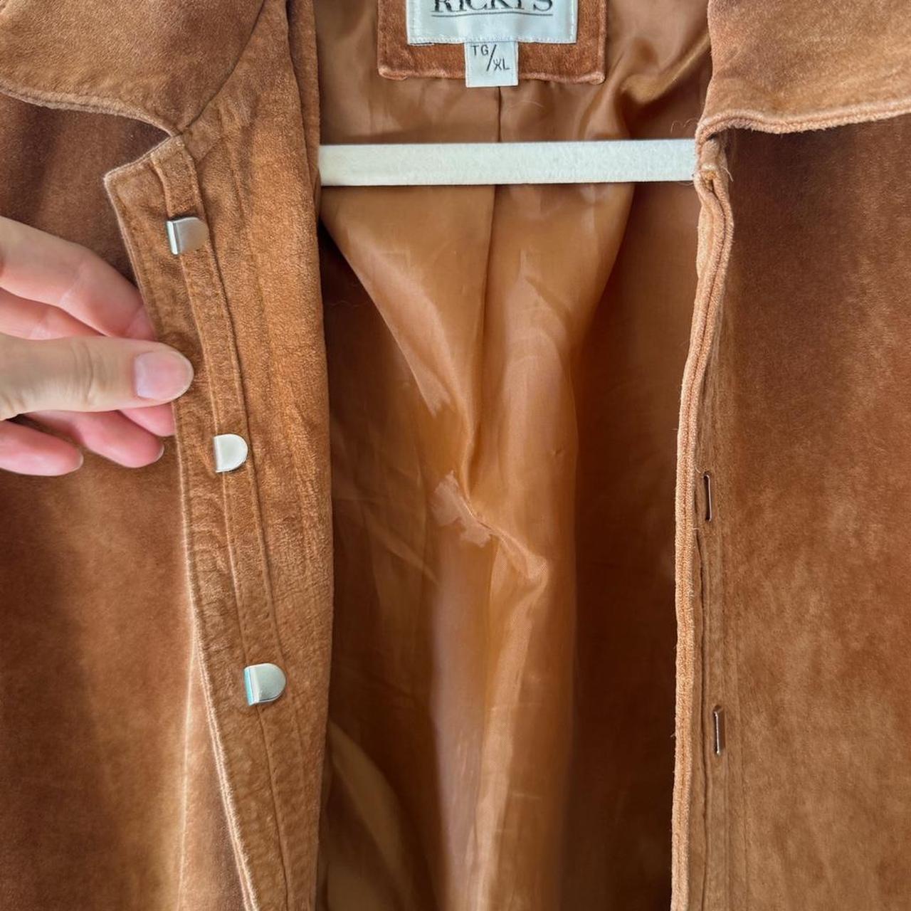 Caramel brown suede leather jacket (M/L)