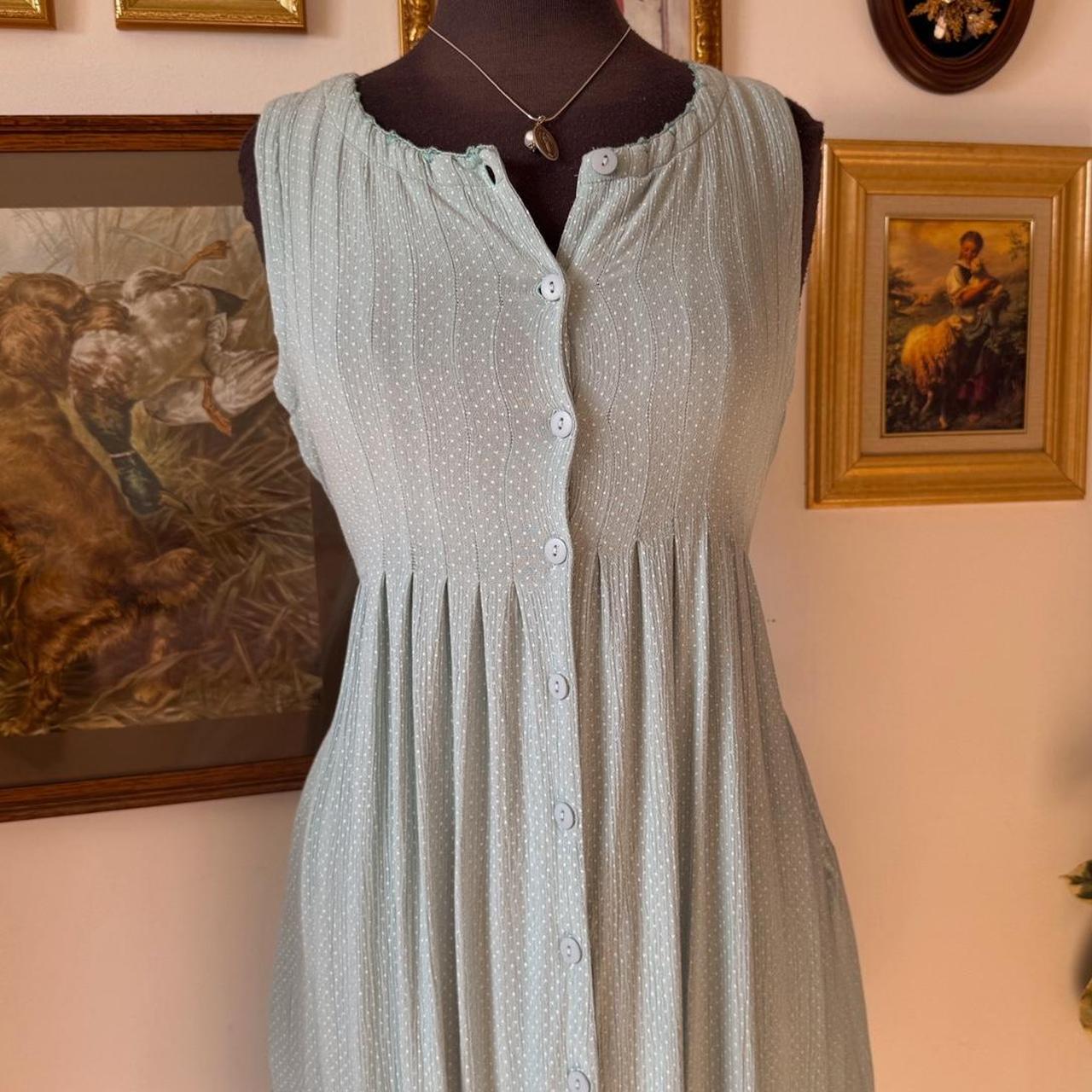 Blue polka dot midi dress (S)