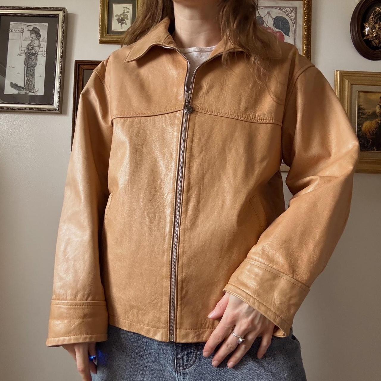 Vintage tan leather jacket (S)