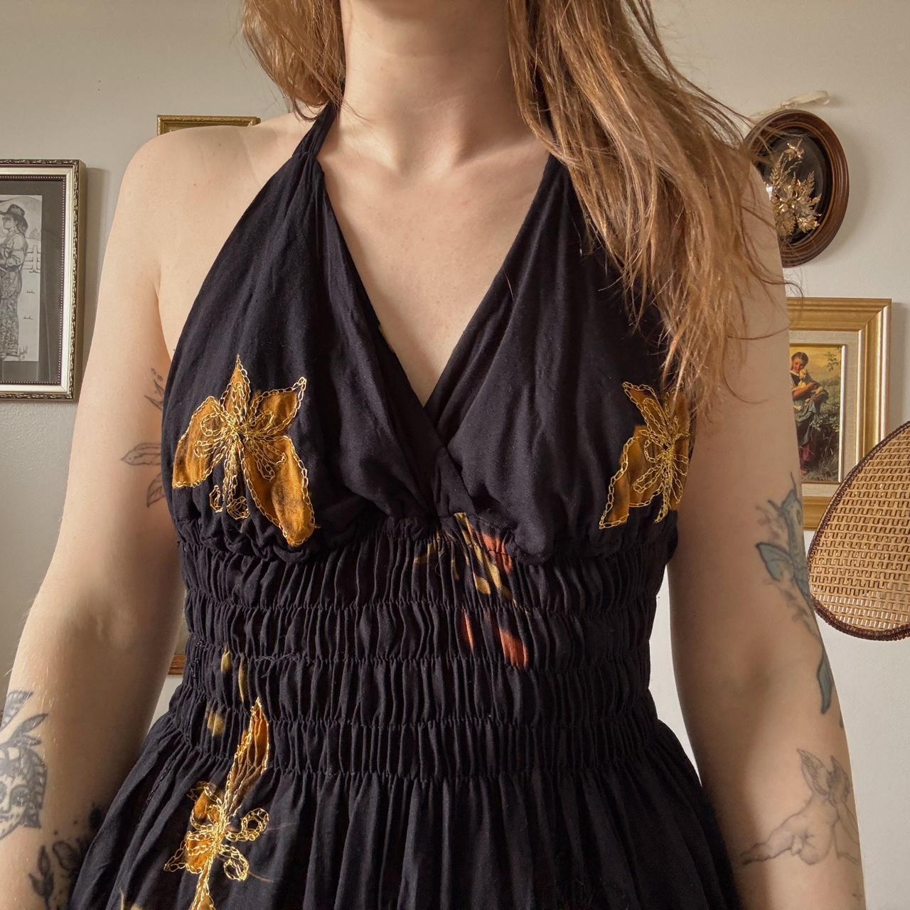 Y2K butterfly halter dress (M)