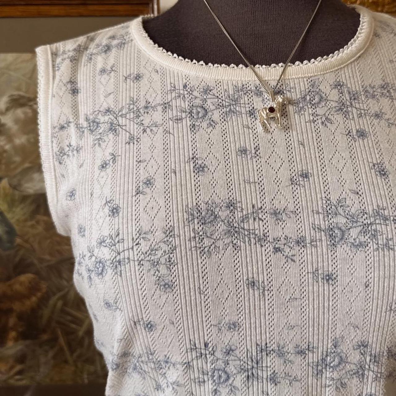 Cream pointelle tank top (L)