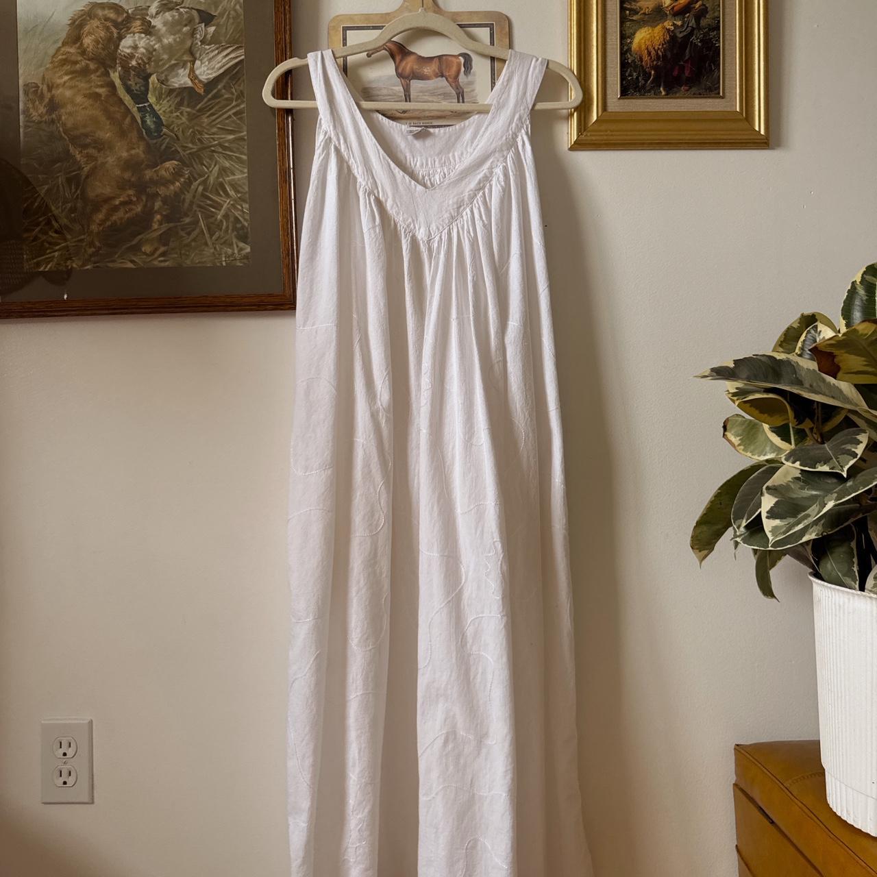 White cotton maxi dress (L)