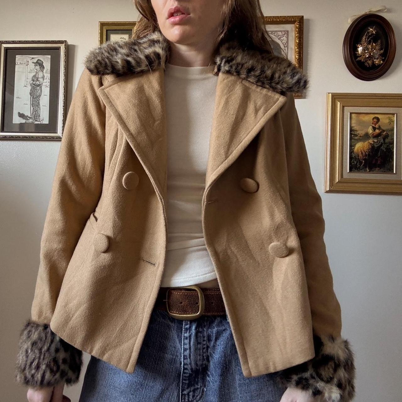 Leopard trim jacket (S)