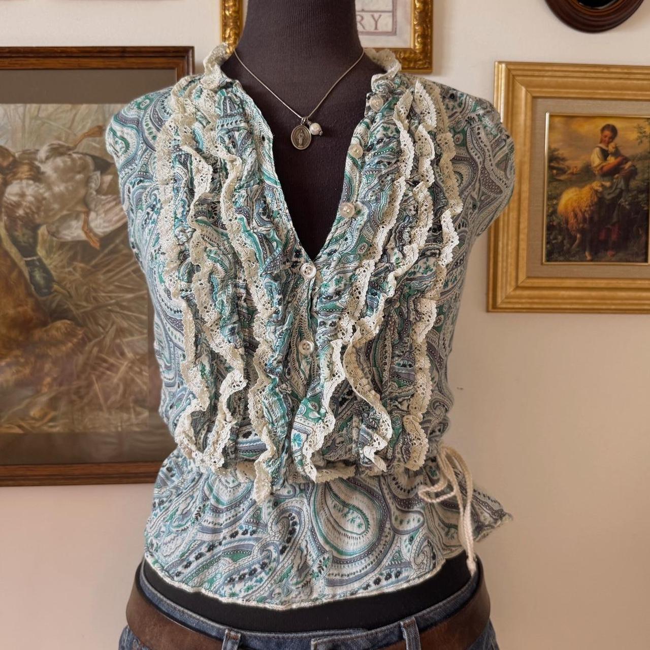 Mermaidcore boho summer top (S)