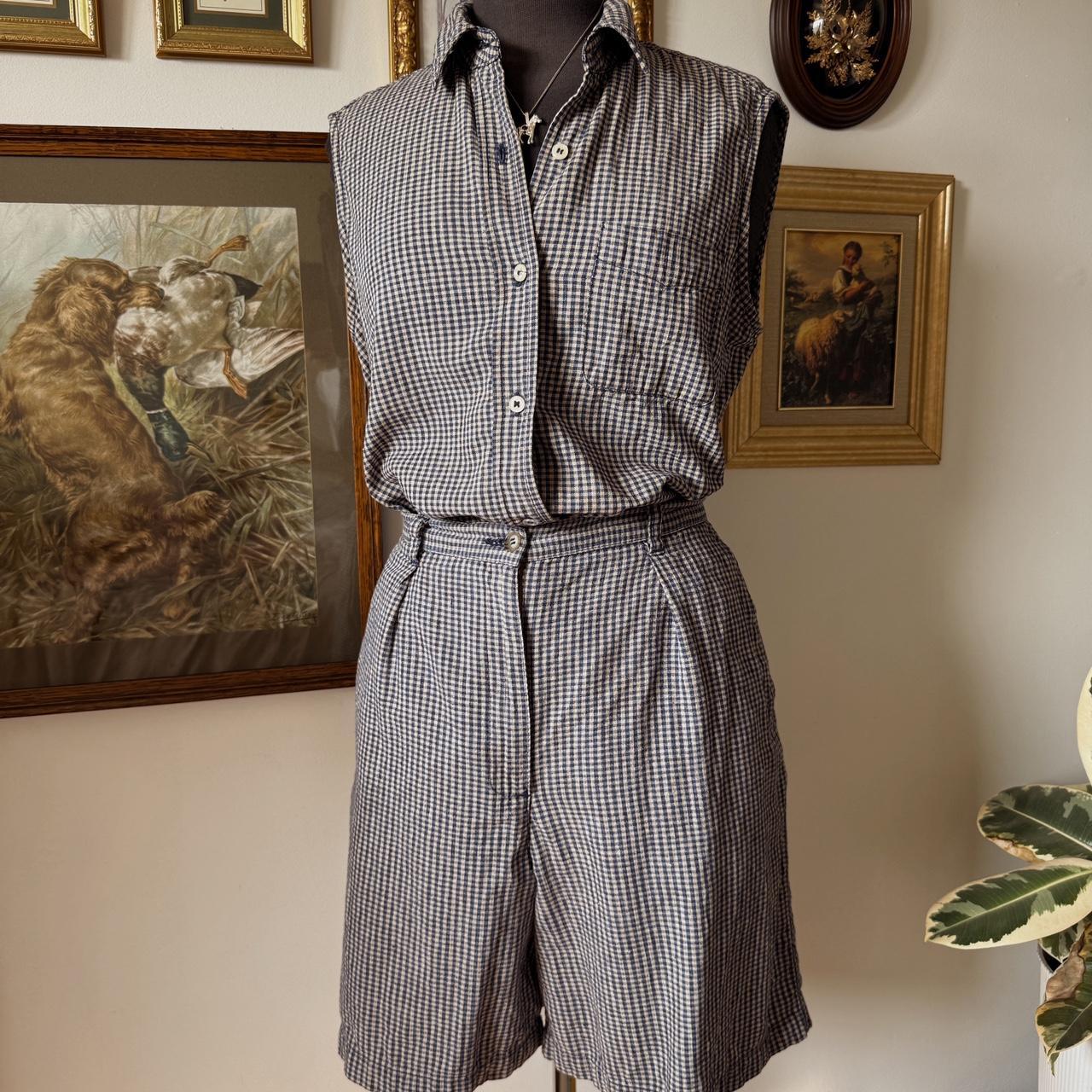 Gingham linen set (L)