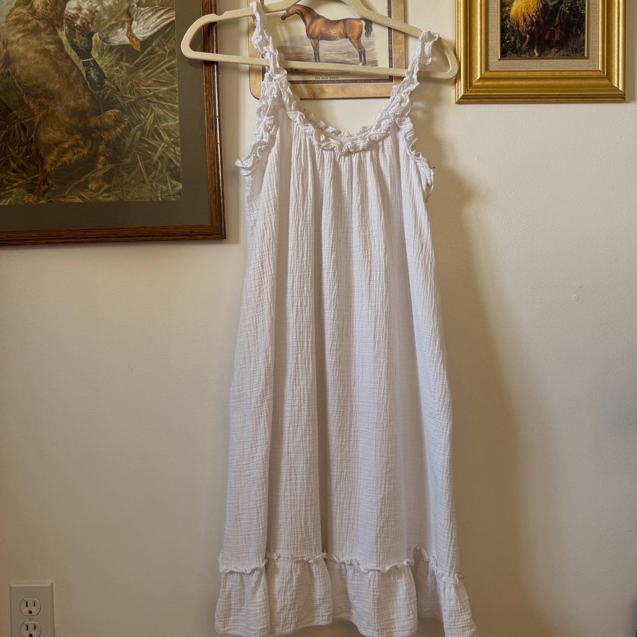 White cotton gauze dress (M)