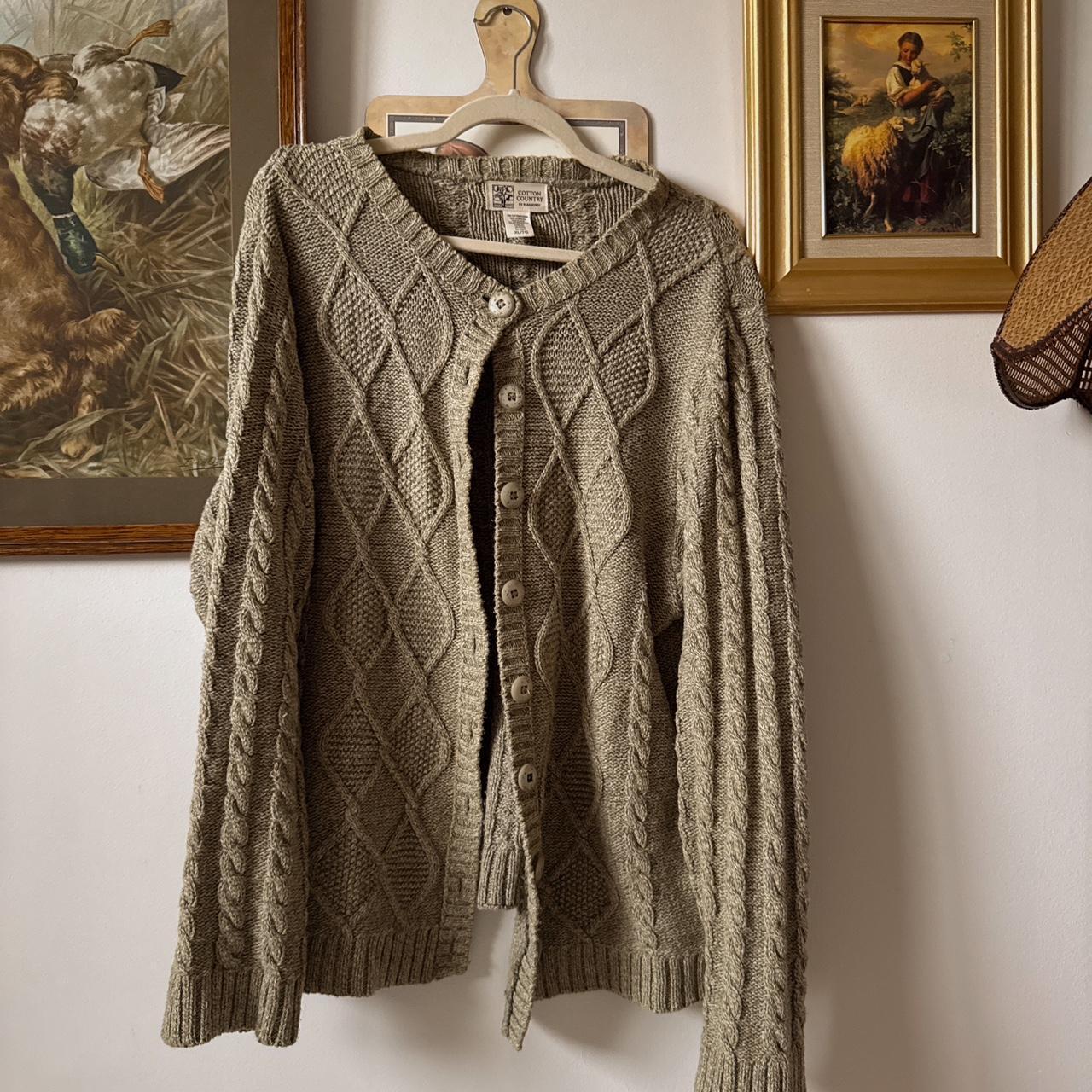 Sage green knit cardigan (XL)