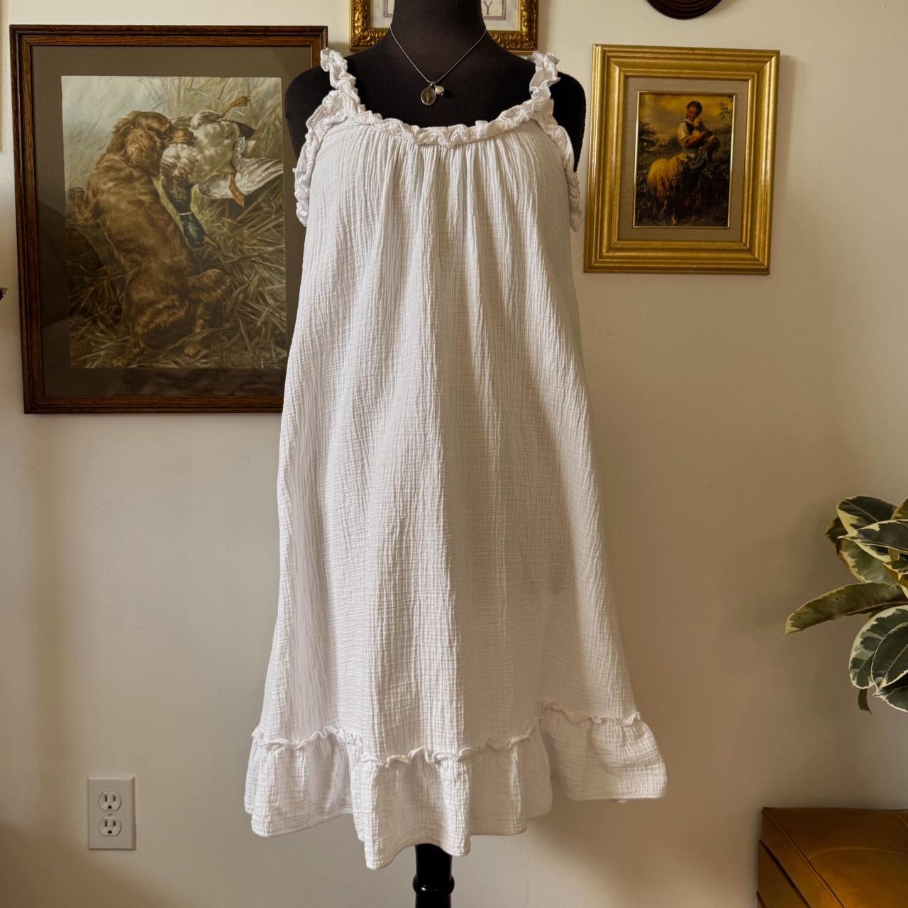White cotton gauze dress (M)