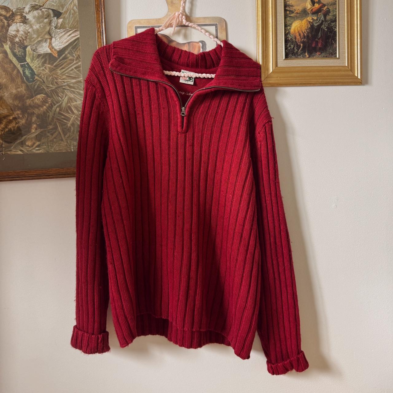 Cherry red knit sweater (XL)