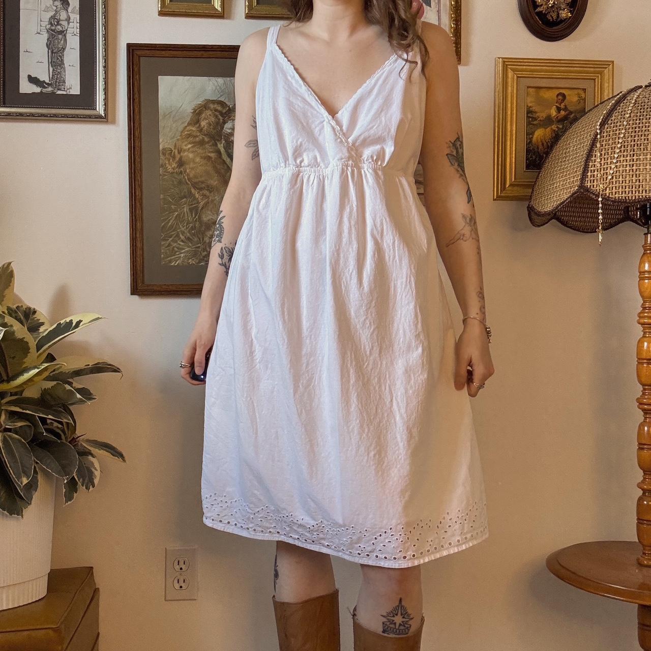 White cotton babydoll dress (XL) - Main Image