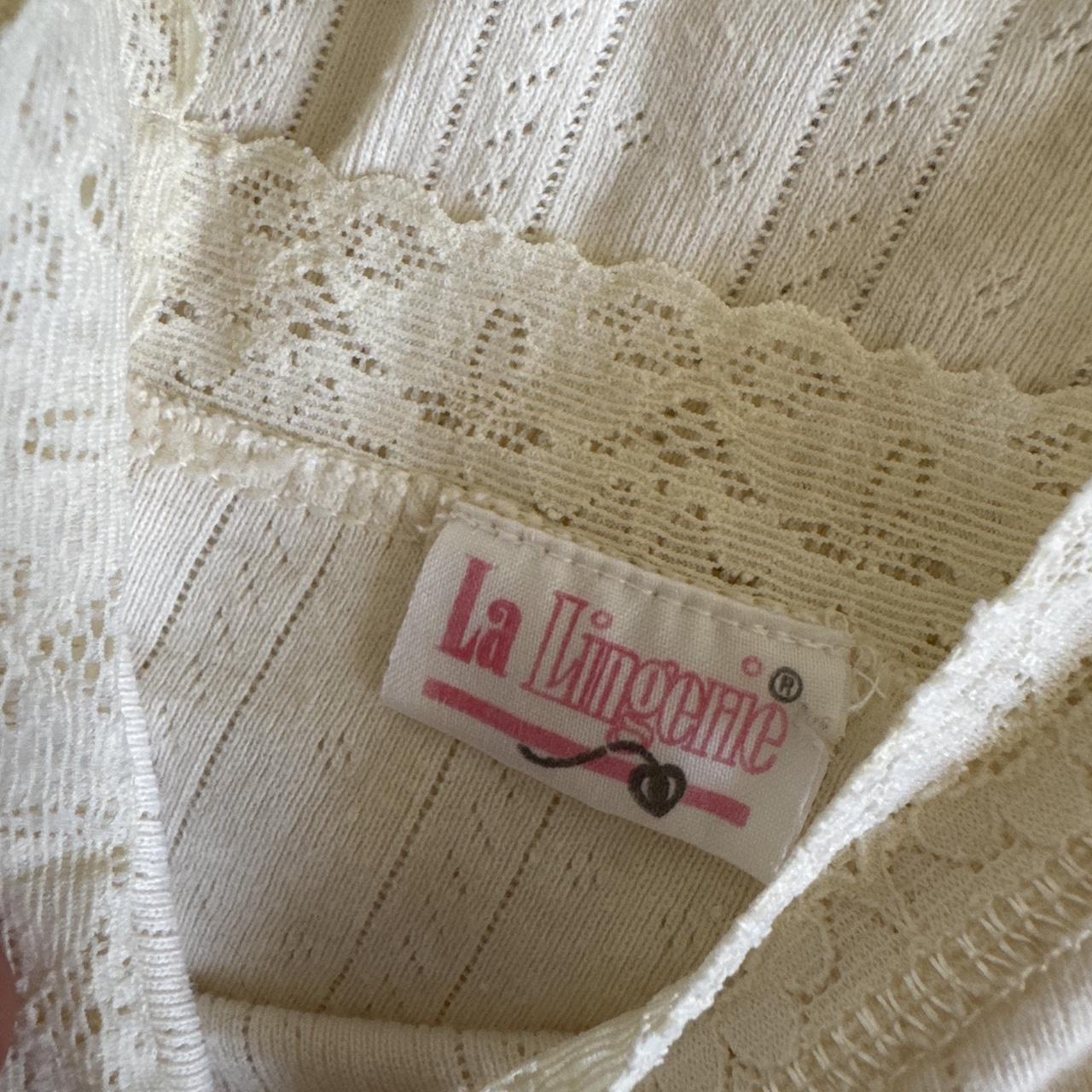 Cream lace pointelle tank (S)