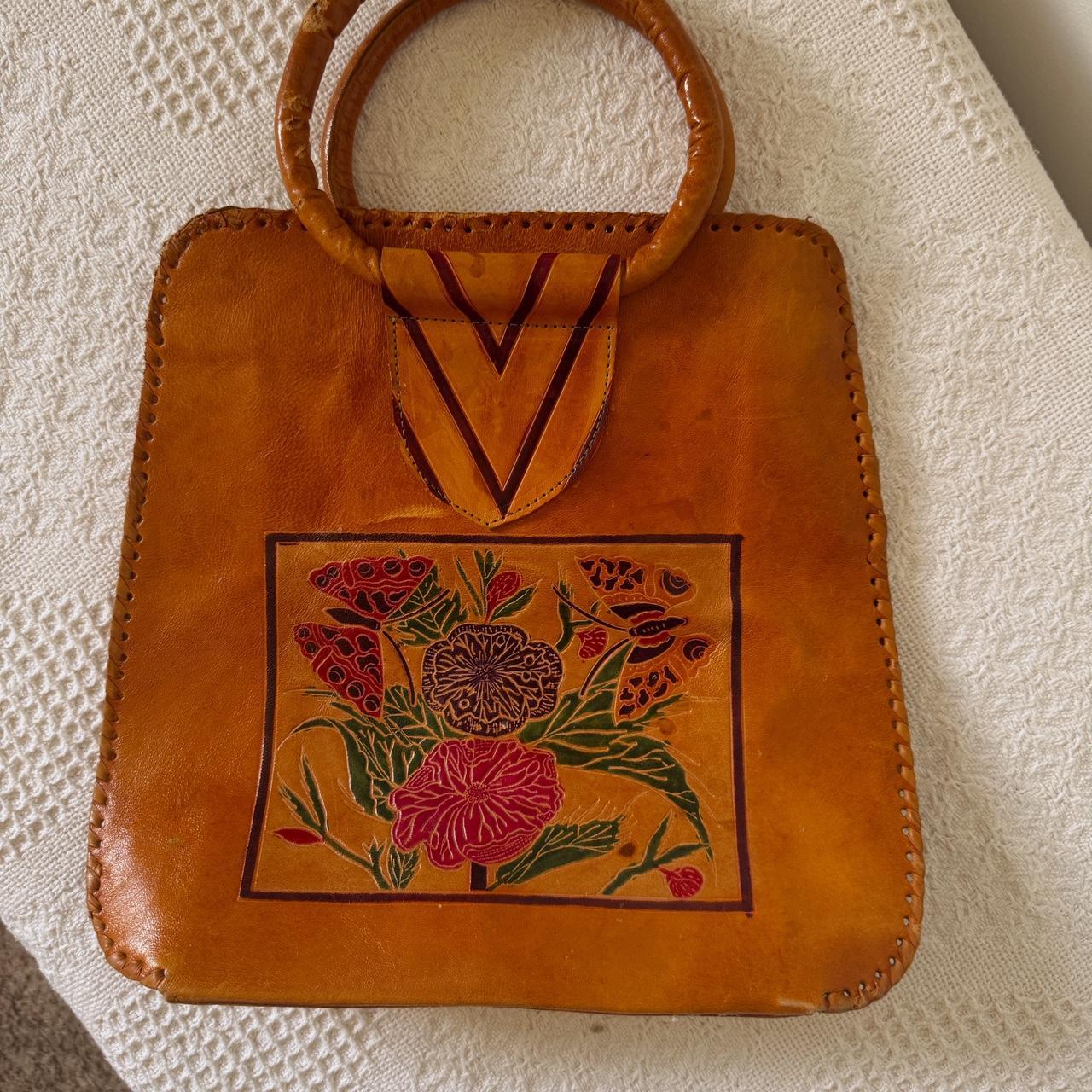 Tan leather butterfly bag