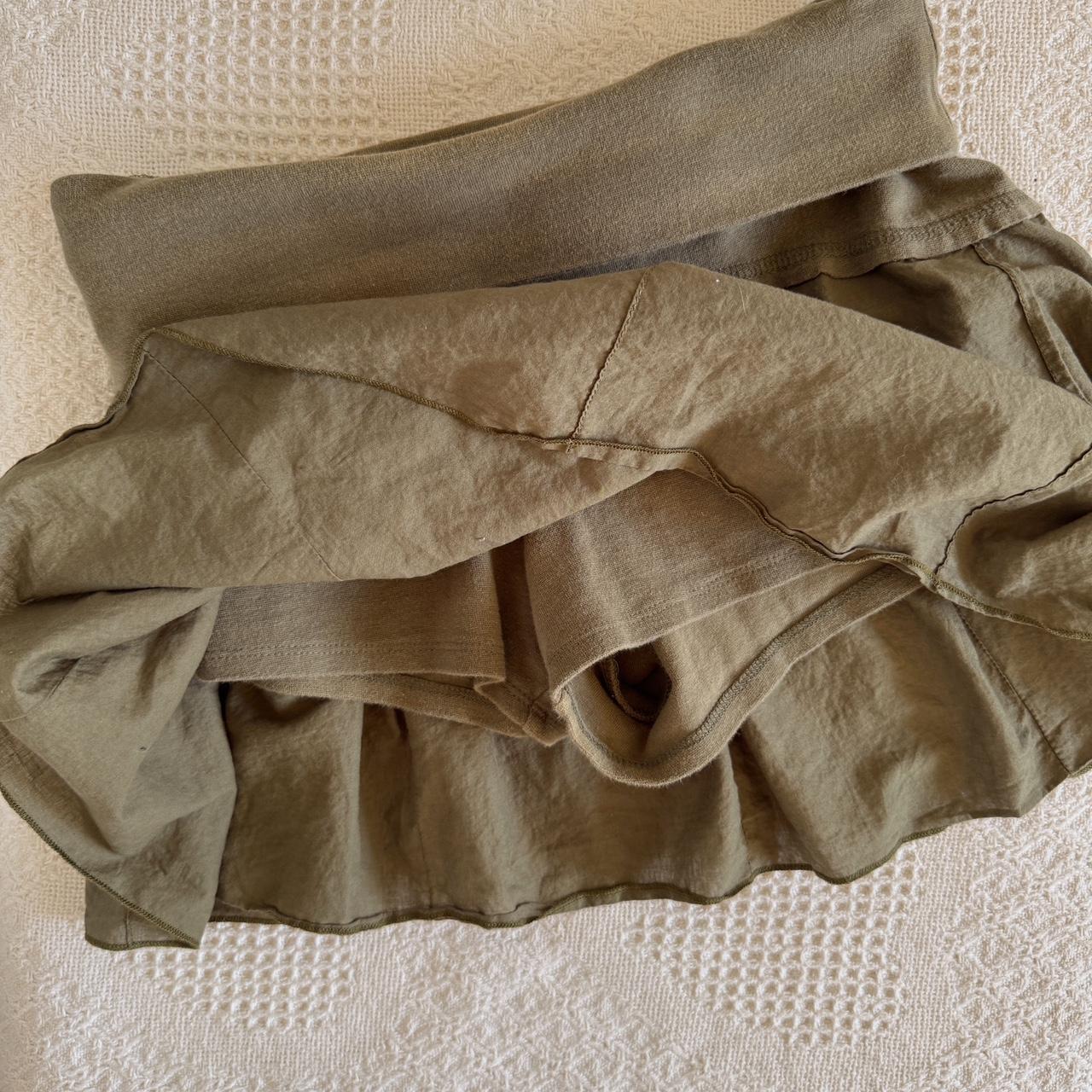 Forest green boho mini skirt (M)