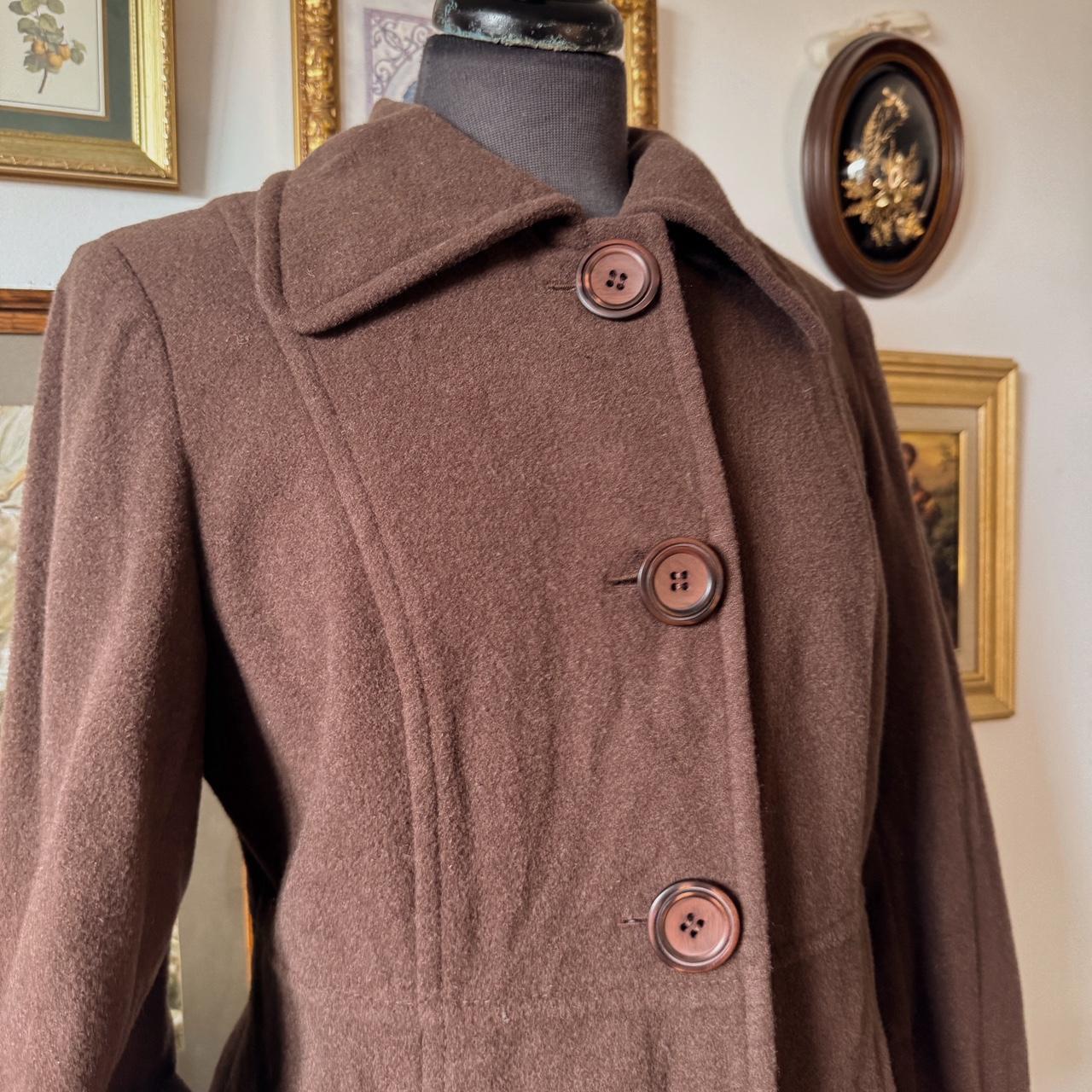 Brown wool pea coat (M)
