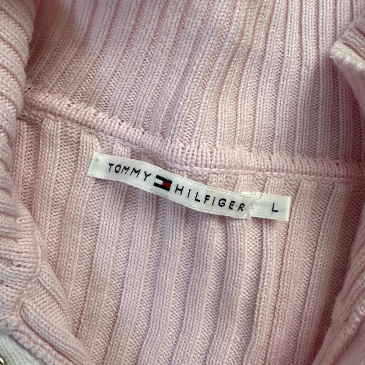 Y2K soft pink ribbed mock neck sweater (L)